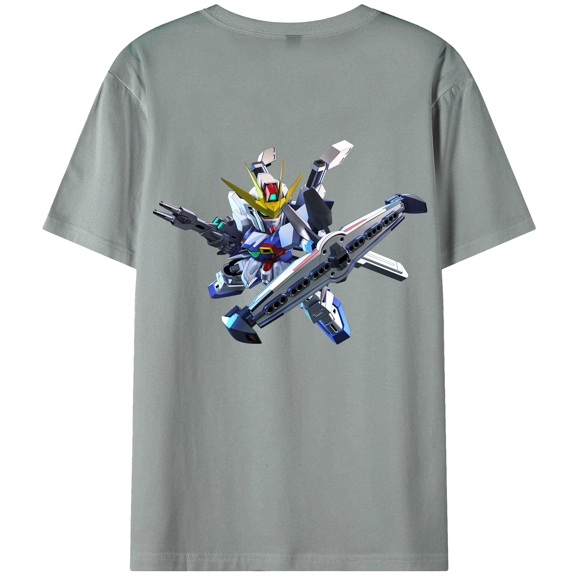 （画像用） 機動戦士ガンダム Mobile Suit Gundam 綿100％ メンズ半袖Tシャツ（バックプリント） 通気性